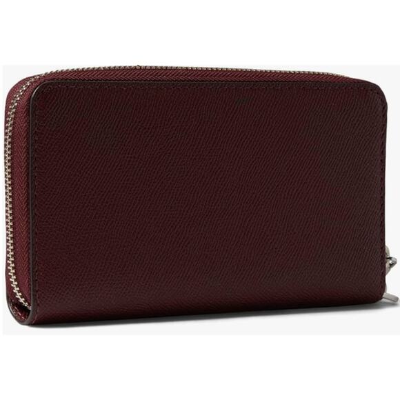 Michael Kors Jet Set Large Flat Multi Function Phone Case Merlot Purse Wallet - Picture 5 of 5
